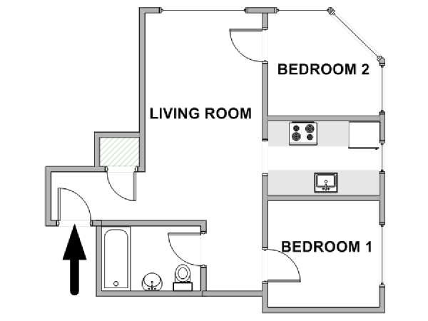 New York 2 Bedroom apartment - apartment layout  (NY-18840)