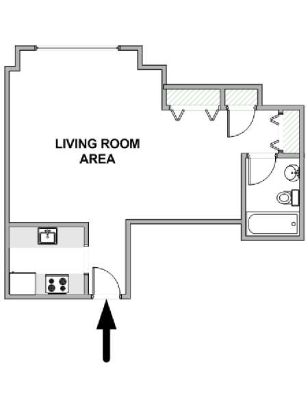 New York Studiowohnung wohnungsvermietung - layout  (NY-18858)