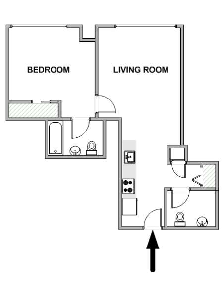 New York 1 Bedroom apartment - apartment layout  (NY-18859)