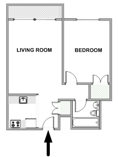 New York T2 logement location appartement - plan schématique  (NY-18868)