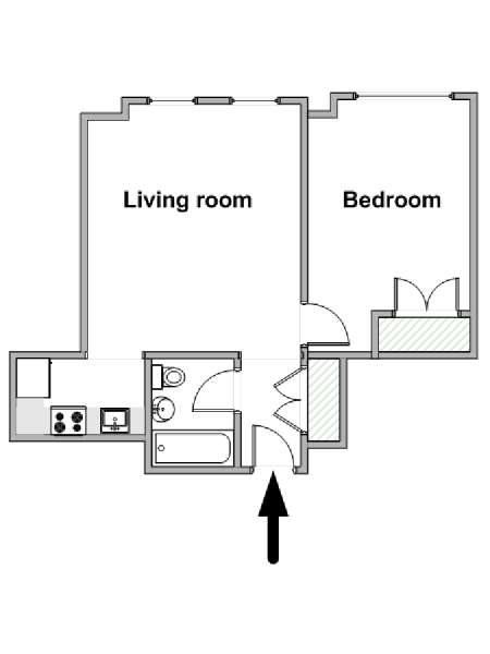 New York T2 logement location appartement - plan schématique  (NY-18880)
