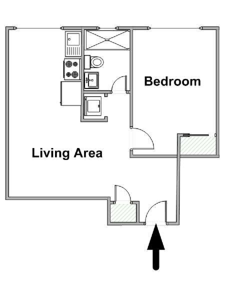 New York 1 Bedroom apartment - apartment layout  (NY-18918)