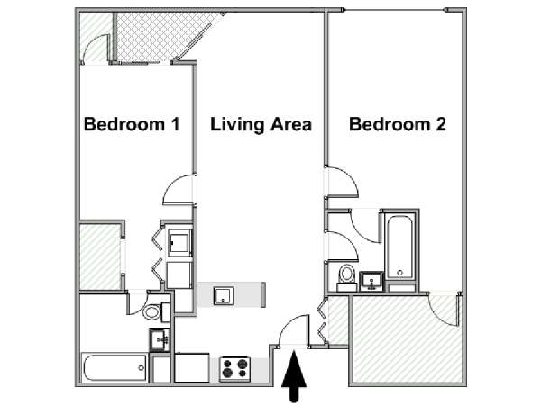 New York 2 Bedroom apartment - apartment layout  (NY-18958)