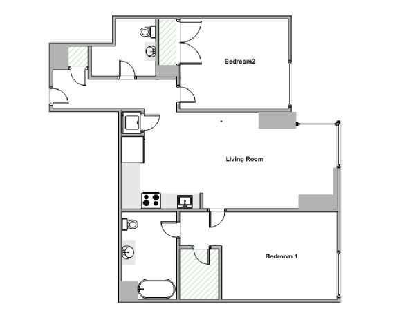 New York 2 Bedroom apartment - apartment layout  (NY-18972)