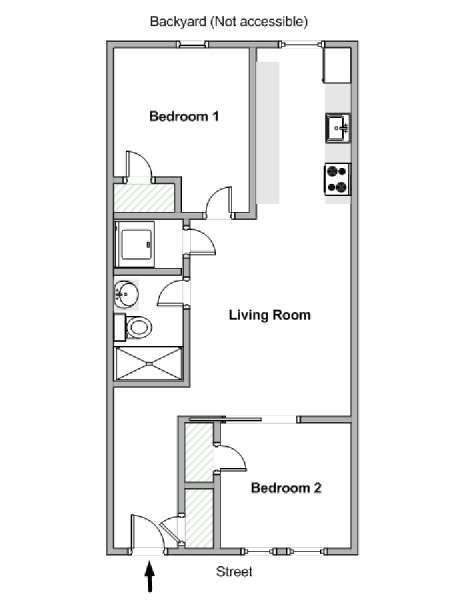 New York 2 Bedroom apartment - apartment layout  (NY-18986)