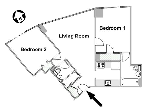 Nueva York 2 Dormitorios apartamento - esquema  (NY-19006)