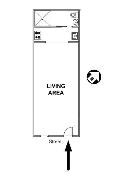 New York Studio roommate share apartment - apartment layout  (NY-19009)