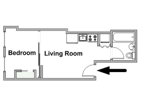 Nueva York 1 Dormitorio apartamento - esquema  (NY-19021)