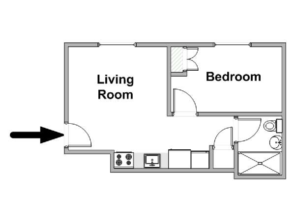 New York 1 Bedroom apartment - apartment layout  (NY-19035)