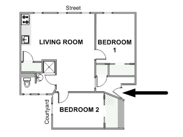 New York 2 Bedroom apartment - apartment layout  (NY-19046)