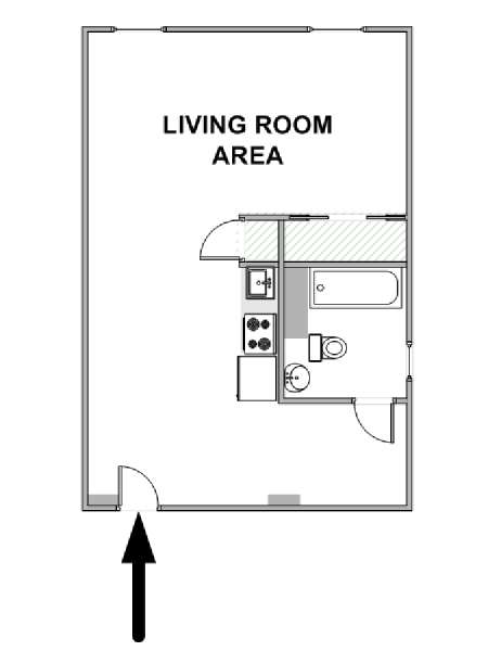 Nueva York Estudio con alcoba apartamento - esquema  (NY-19047)