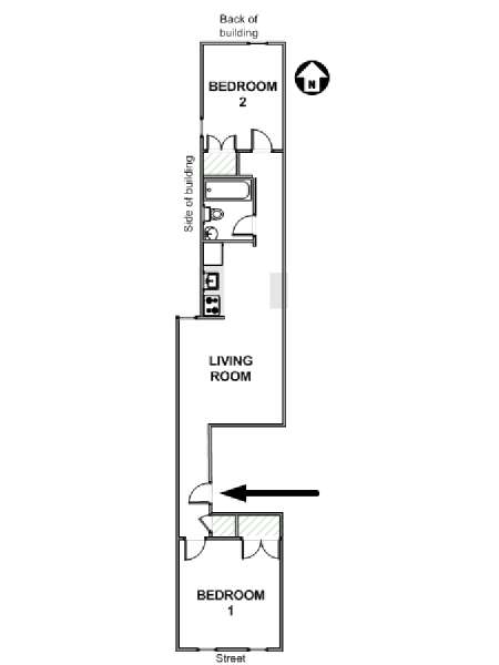 New York 2 Bedroom apartment - apartment layout  (NY-19049)
