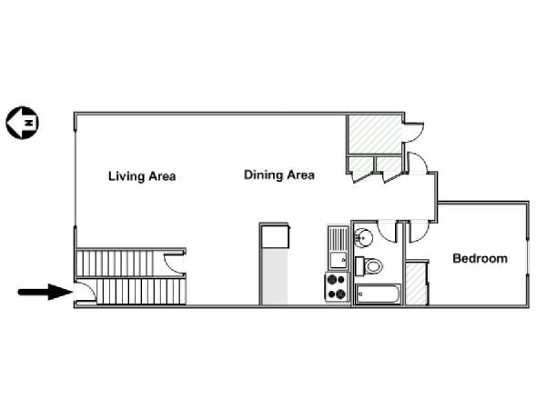 New York 1 Bedroom apartment - apartment layout  (NY-19079)