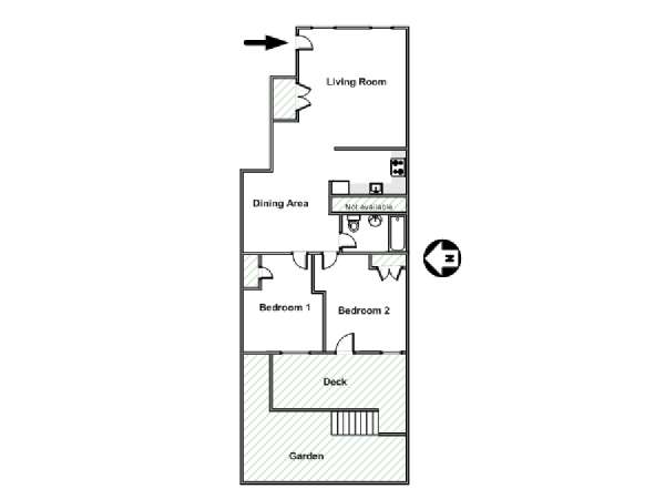 New York 2 Camere da letto appartamento - piantina approssimativa dell' appartamento  (NY-19122)