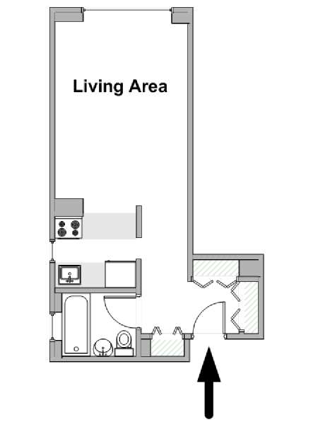 New York Studio T1 logement location appartement - plan schématique  (NY-19123)