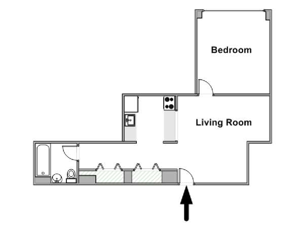 Nueva York 1 Dormitorio apartamento - esquema  (NY-19126)