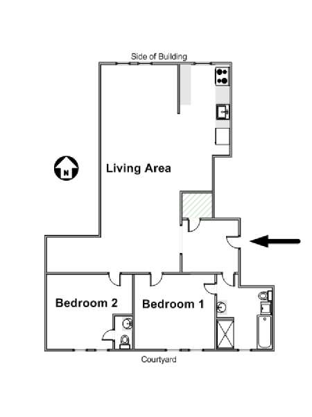 New York 3 Zimmer wohnungsvermietung - layout  (NY-19139)