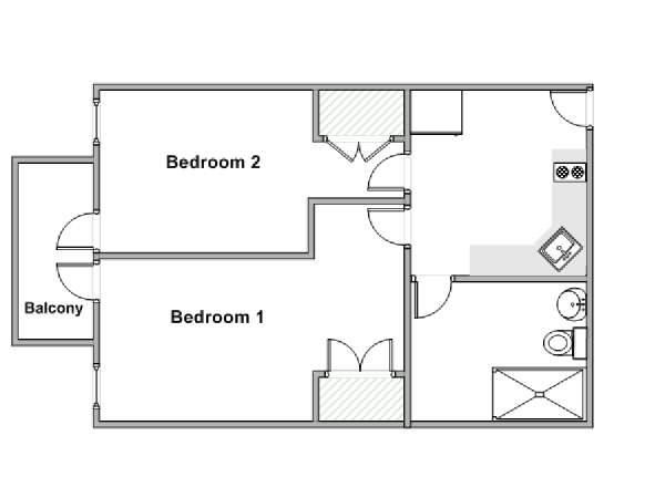New York 2 Bedroom apartment - apartment layout  (NY-19160)