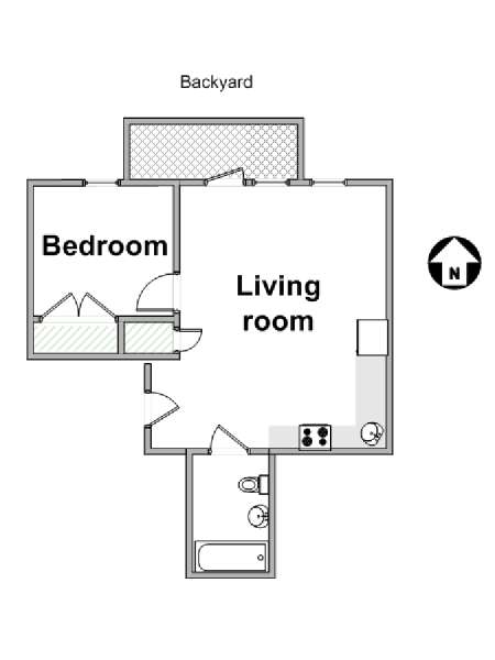 New York 2 Zimmer wohnungsvermietung - layout  (NY-19253)