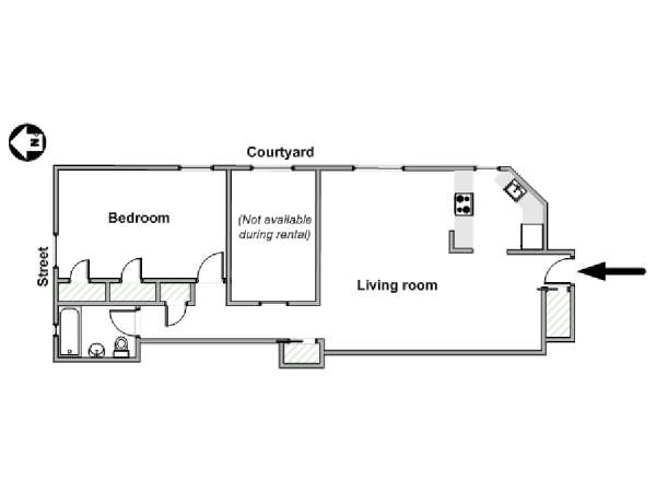 New York 2 Bedroom roommate share apartment - apartment layout  (NY-19338)