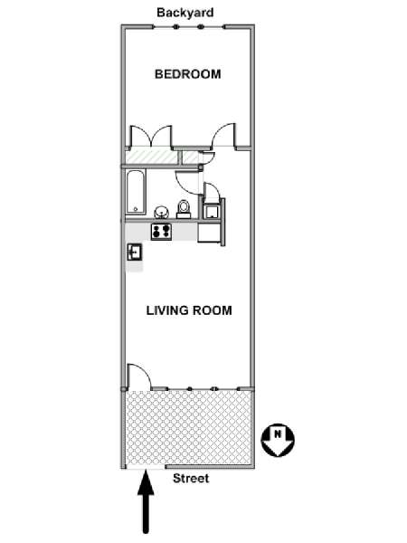 New York 1 Bedroom apartment - apartment layout  (NY-19342)