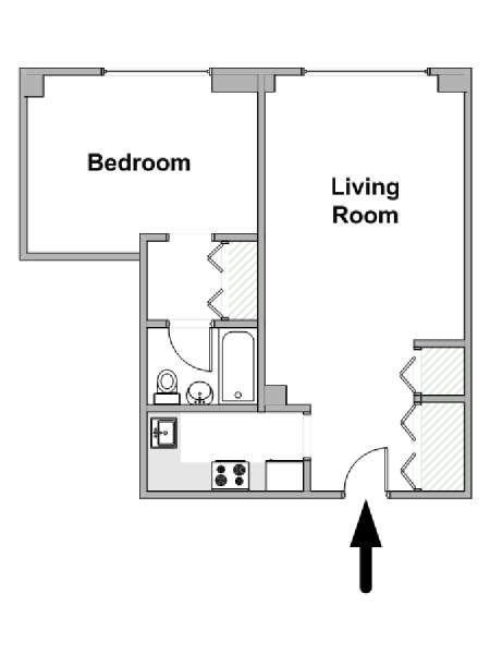 New York 1 Bedroom apartment - apartment layout  (NY-19347)