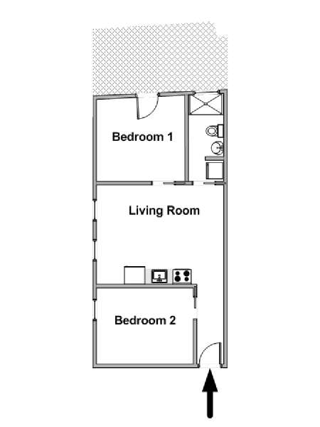 New York 2 Bedroom apartment - apartment layout  (NY-19396)