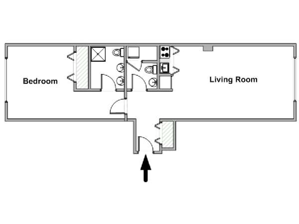 New York T2 logement location appartement - plan schématique  (NY-19404)