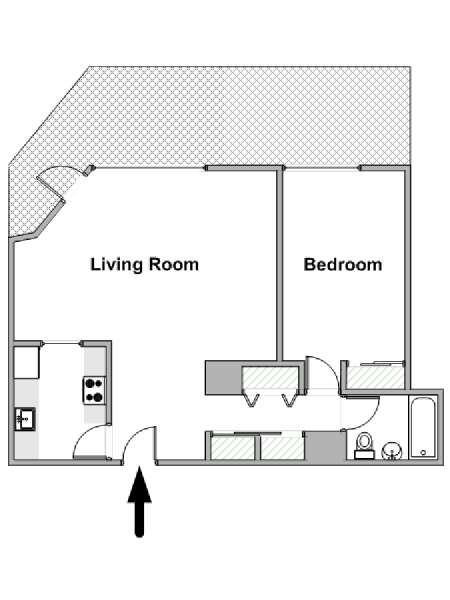 Nueva York 1 Dormitorio apartamento - esquema  (NY-19419)