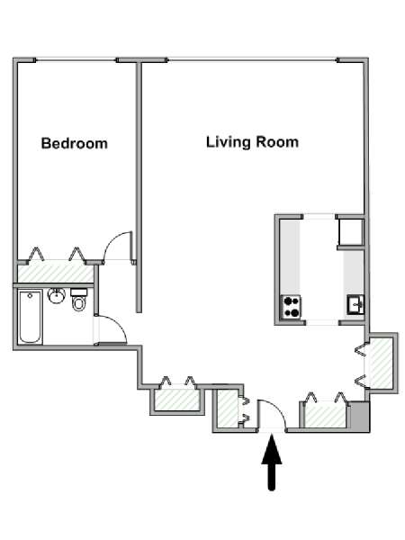 New York 1 Bedroom apartment - apartment layout  (NY-19426)