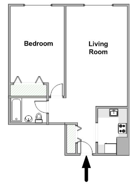 New York 2 Zimmer wohnungsvermietung - layout  (NY-19431)