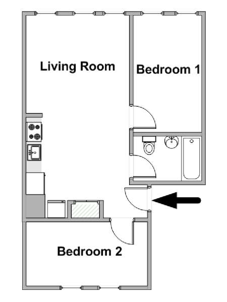 Nueva York 2 Dormitorios apartamento - esquema  (NY-19433)