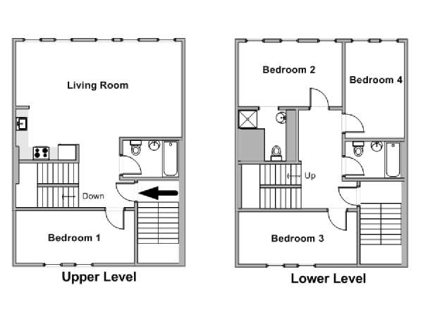 New York T5 logement location appartement - plan schématique  (NY-19434)
