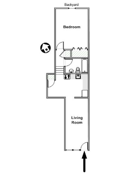 New York 1 Bedroom apartment - apartment layout  (NY-19493)