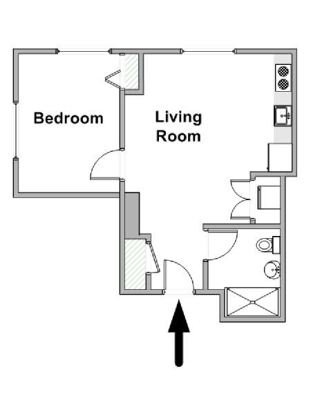 Nueva York 1 Dormitorio apartamento - esquema  (NY-19495)