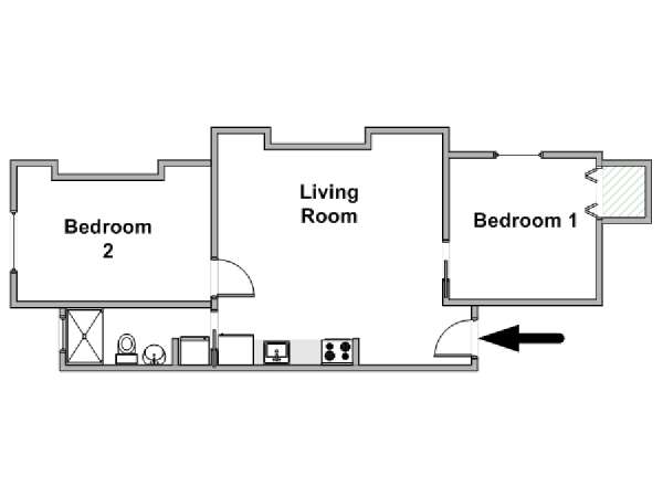 Nueva York 2 Dormitorios apartamento - esquema  (NY-19503)