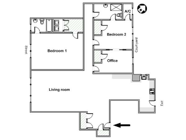 New York 2 Bedroom apartment - apartment layout  (NY-19506)