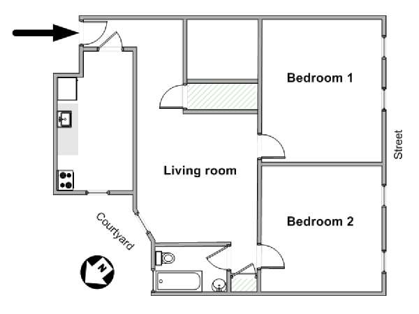 New York T3 logement location appartement - plan schématique  (NY-19519)