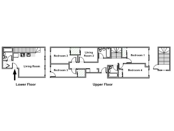 Nueva York 4 Dormitorios - D&uacute;plex apartamento - esquema  (NY-19545)
