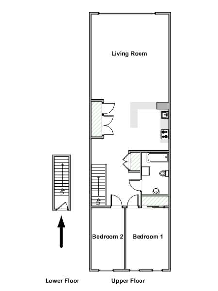 New York 2 Bedroom apartment - apartment layout  (NY-19565)