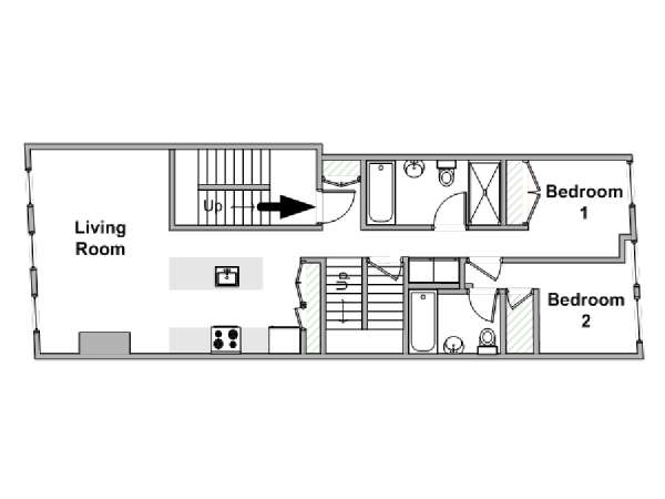 New York 2 Bedroom apartment - apartment layout  (NY-19573)