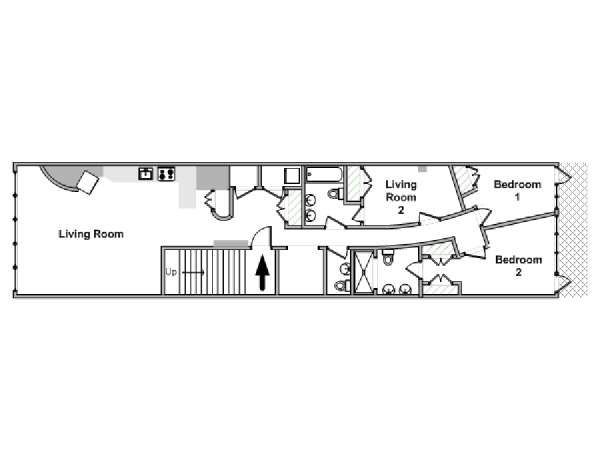 New York 2 Camere da letto appartamento - piantina approssimativa dell' appartamento  (NY-19596)