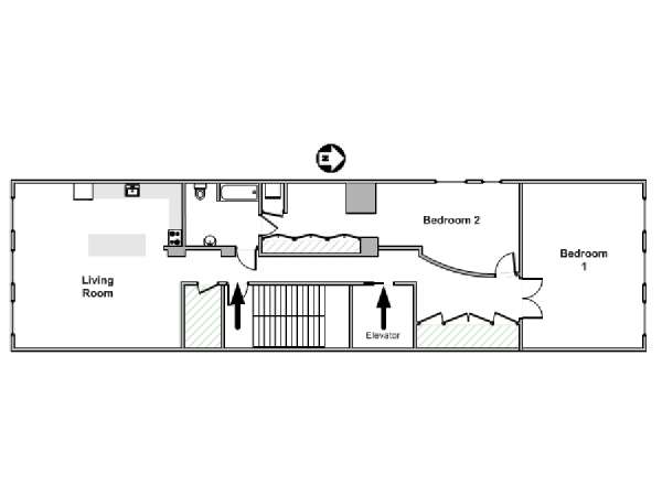 New York 2 Bedroom apartment - apartment layout  (NY-19605)