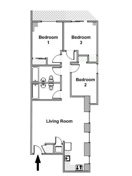 New York T4 logement location appartement - plan schématique  (NY-19618)