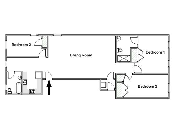 New York 3 Camere da letto - Loft appartamento - piantina approssimativa dell' appartamento  (NY-19630)