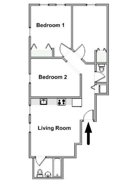 Nueva York 2 Dormitorios apartamento - esquema  (NY-19644)