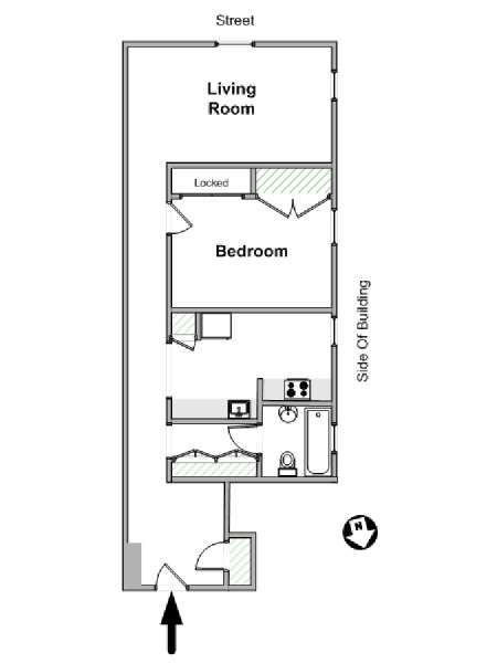 New York 1 Bedroom apartment - apartment layout  (NY-19646)