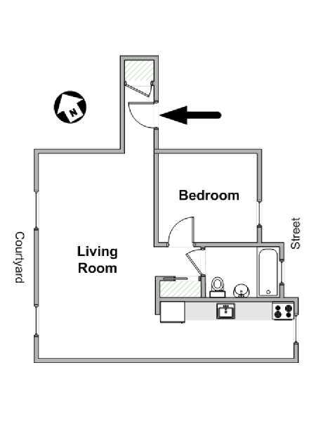 New York 1 Bedroom apartment - apartment layout  (NY-19666)
