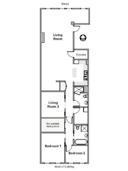 New York 2 Bedroom apartment - apartment layout  (NY-19676)