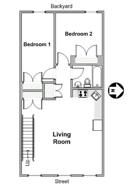New York 2 Bedroom apartment - apartment layout  (NY-19721)